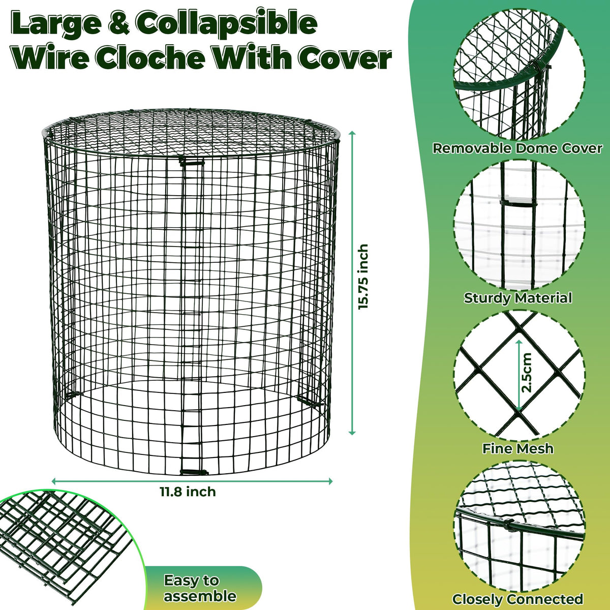 Hiboom garden protector in-garden use blends with greenery while guarding seedlings.