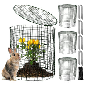 Hiboom garden protector square metal mesh 12-pack shields seedlings from rabbits while letting sun