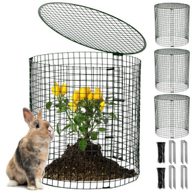 Hiboom garden protector square metal mesh shields seedlings from animals while allowing sunlight.