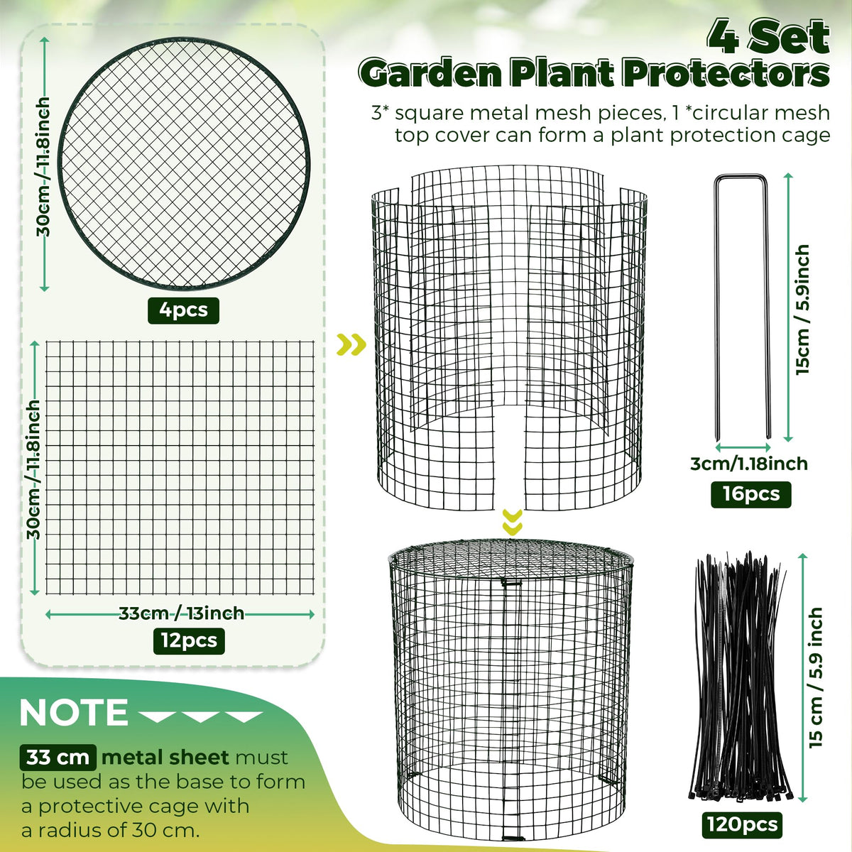 Hiboom ground stakes 16-count secure cages firmly into soil