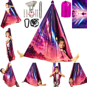HiCamer double-layer sensory swing for kids with durable fabric and safe hanging.
