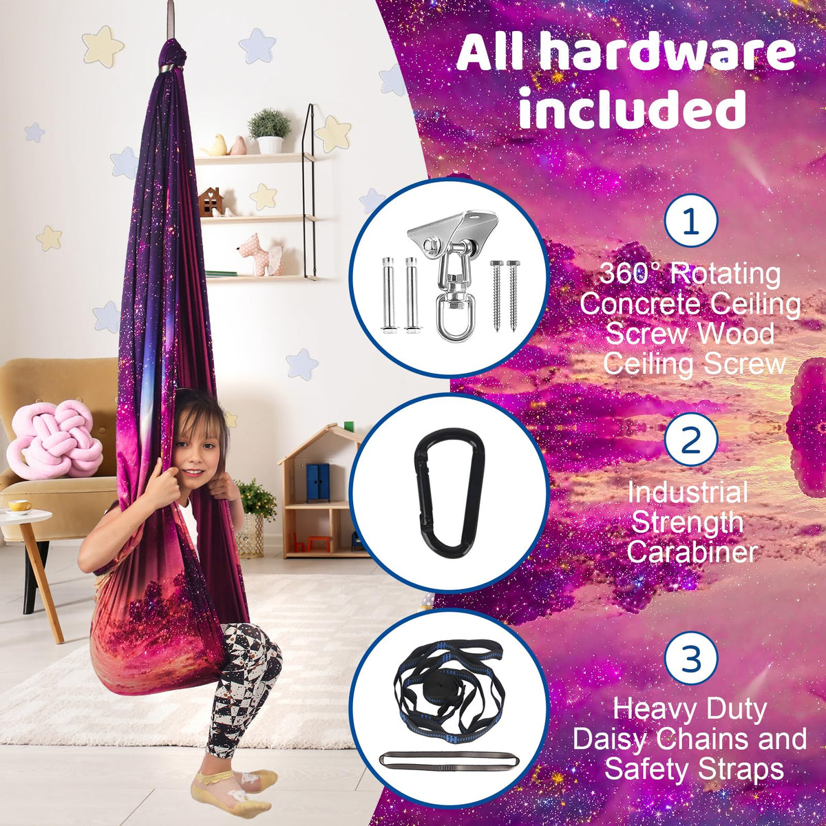 HiCamer swing supports up to 300 lbs for kids and adults.