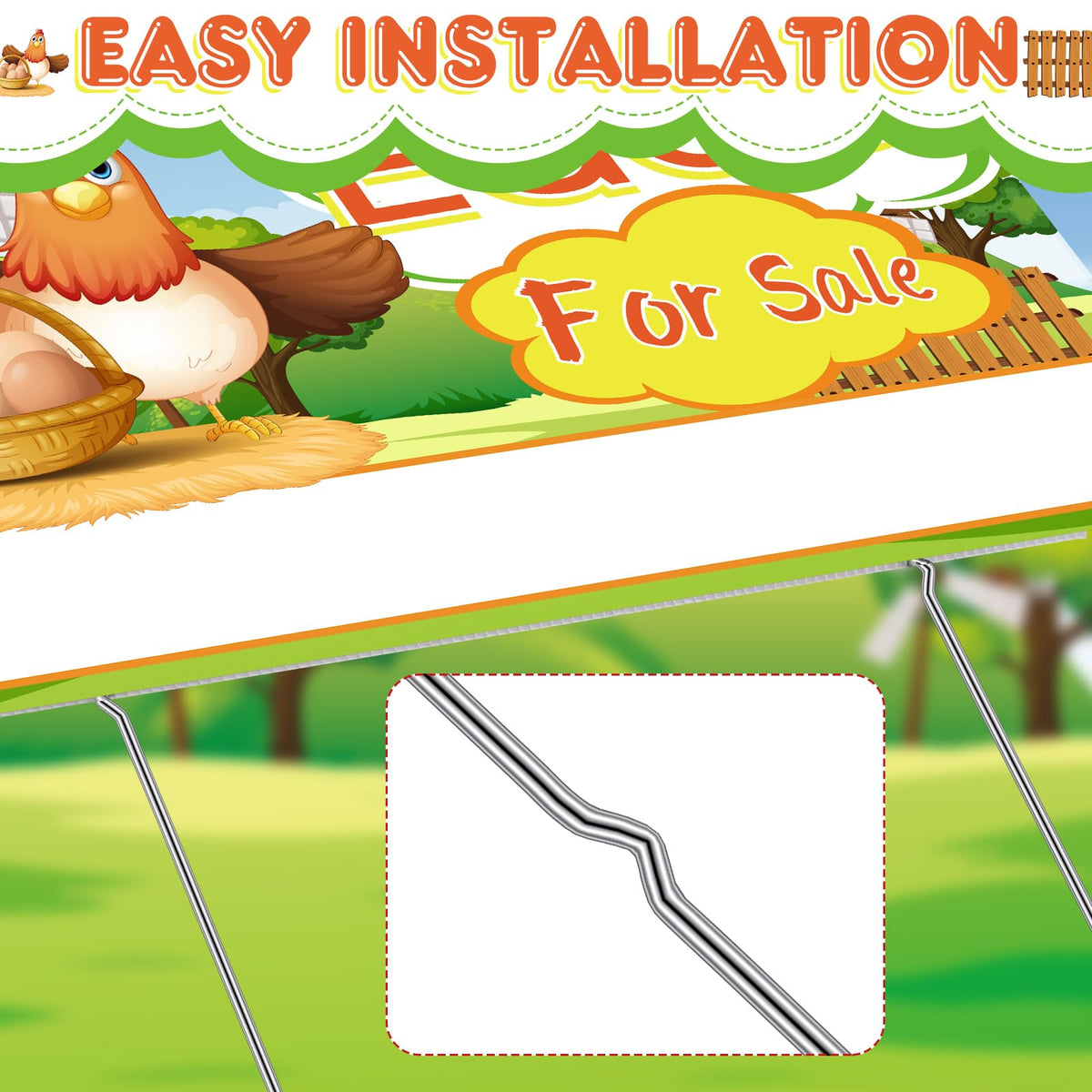 Hicarer customizable eggs for sale sign for address, price, or contact