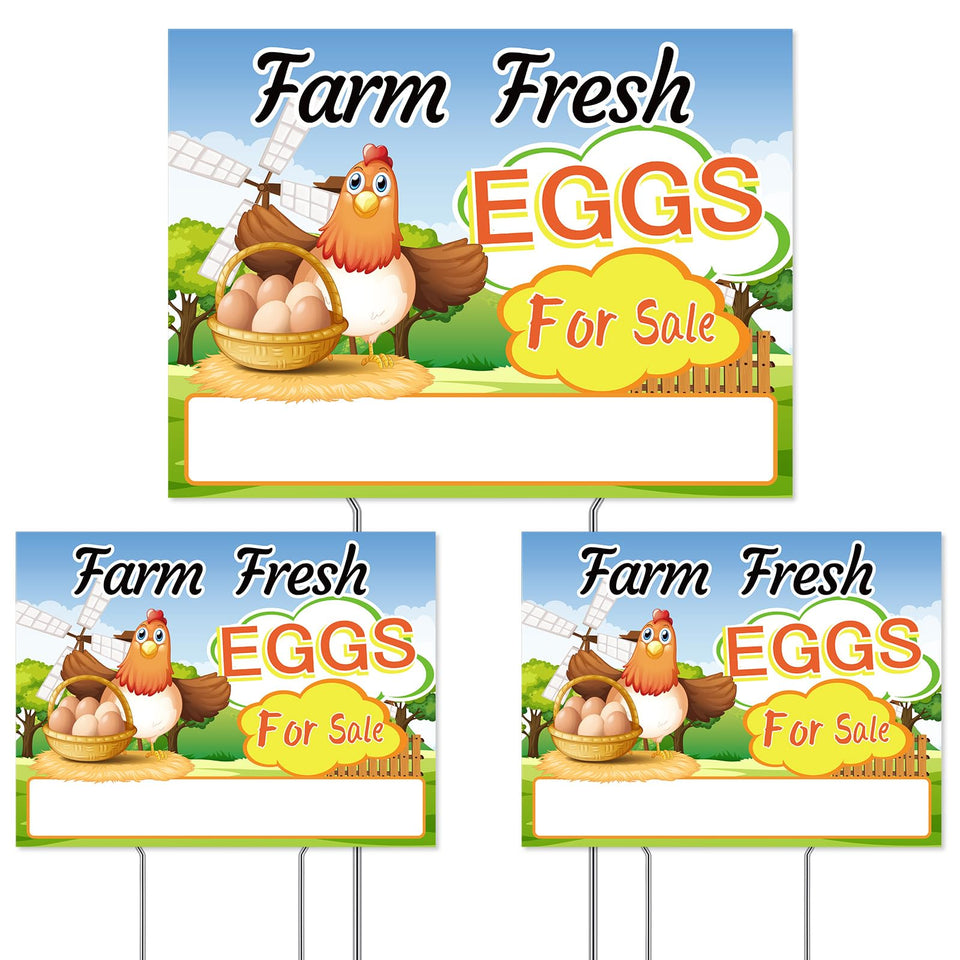 Hicarer farm-fresh eggs sign 12x16 inches boosts curb appeal and local visibility