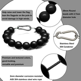 Hicarer stainless steel hook quick links secure the retainer rings.