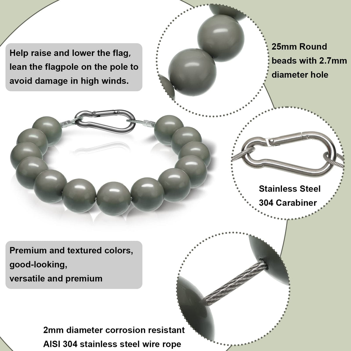 Hicarer stainless steel quick links securing the rings for easy installation