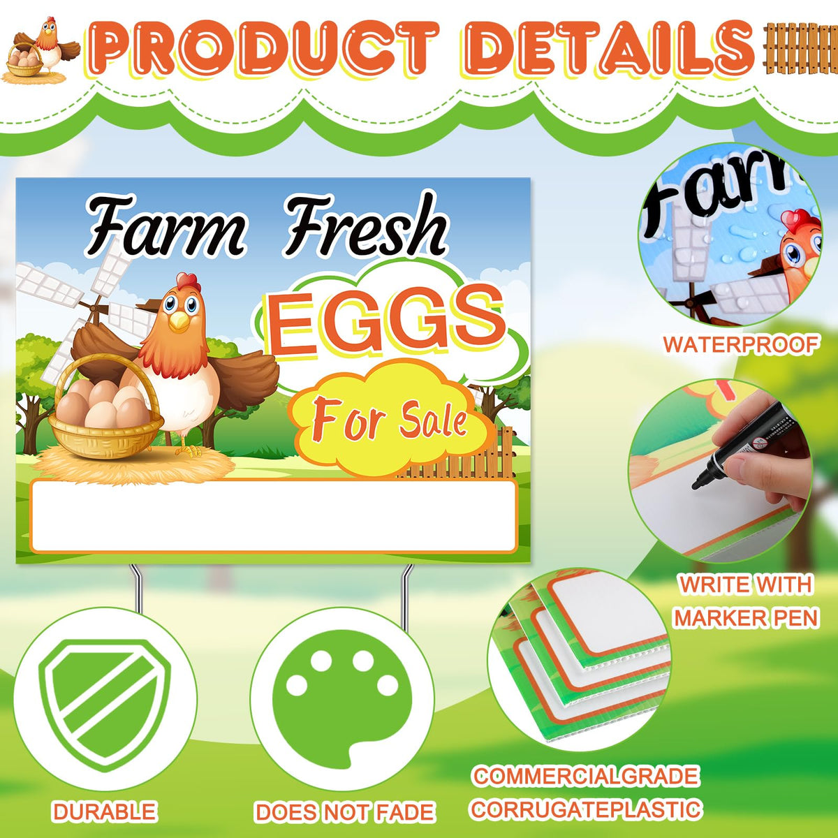 Hicarer weatherproof corrugated plastic sign withstands outdoor conditions