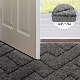 Low-profile hicorfe Dirt Trapper mat thickness prevents door snagging
