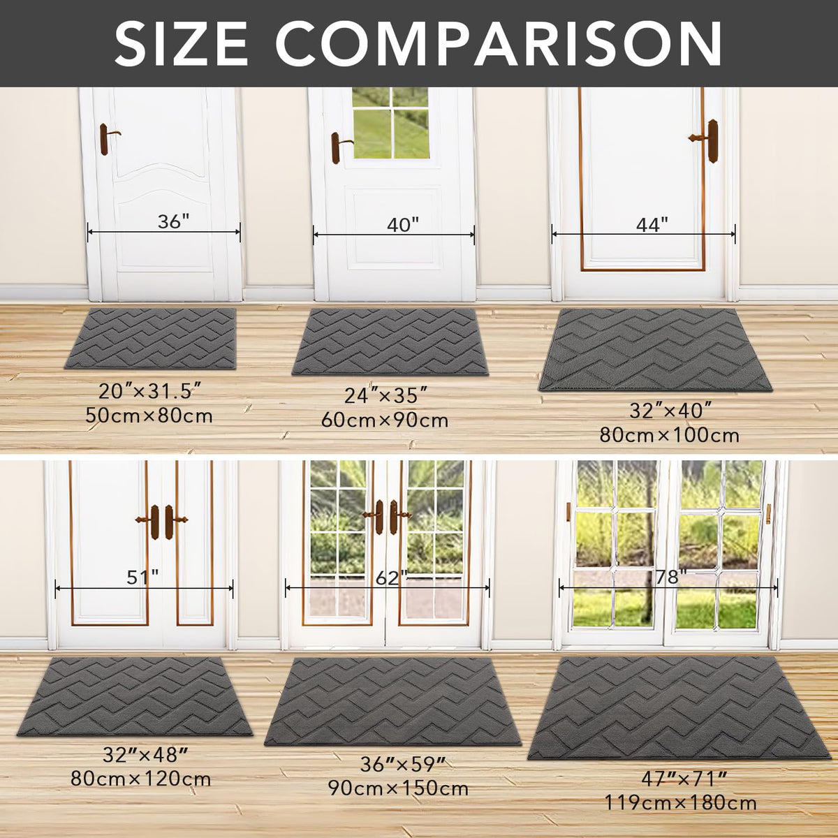 Non-slip back of hicorfe Dirt Trapper mat protects floors