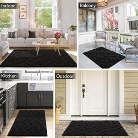 hicorfe floor mat entryway protects against moisture