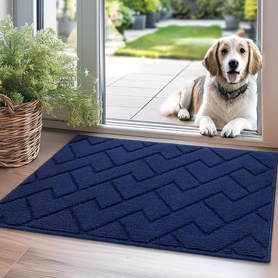 hicorfe indoor doormat with absorbent front-door design traps moisture and dirt effectively.