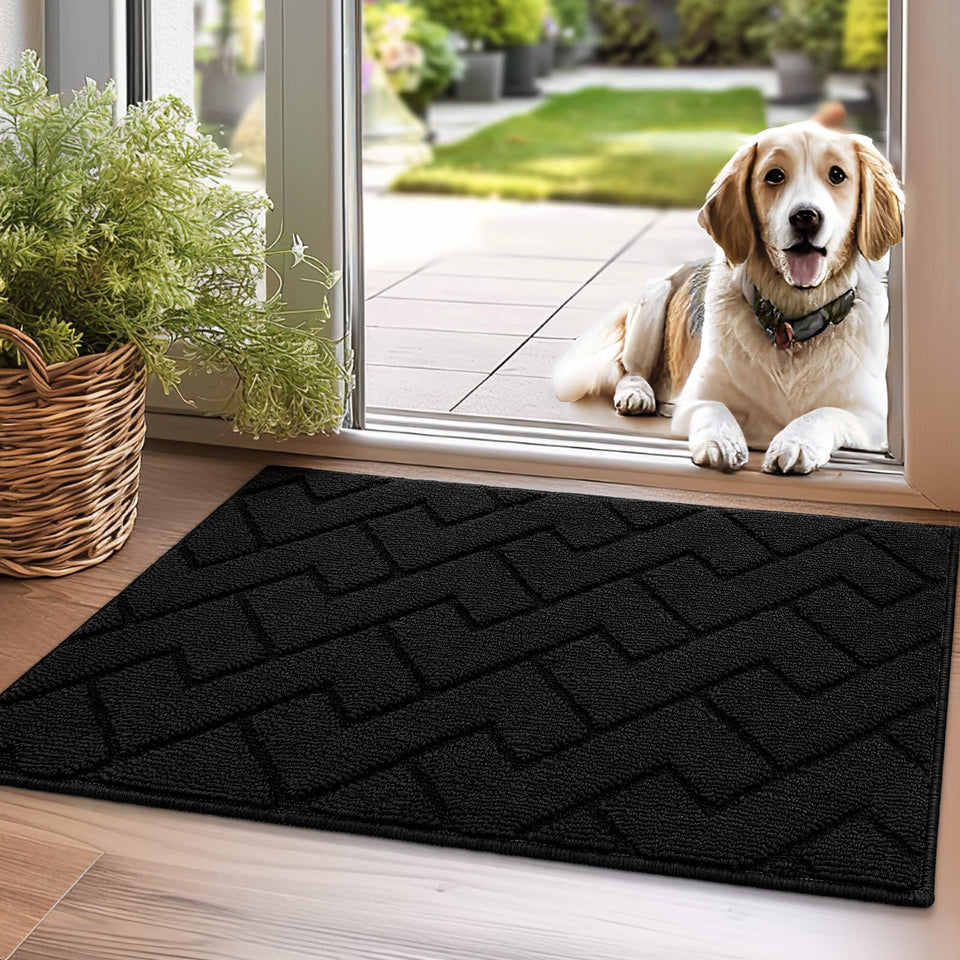 hicorfe indoor doormat front door absorbent surface keeps floors clean