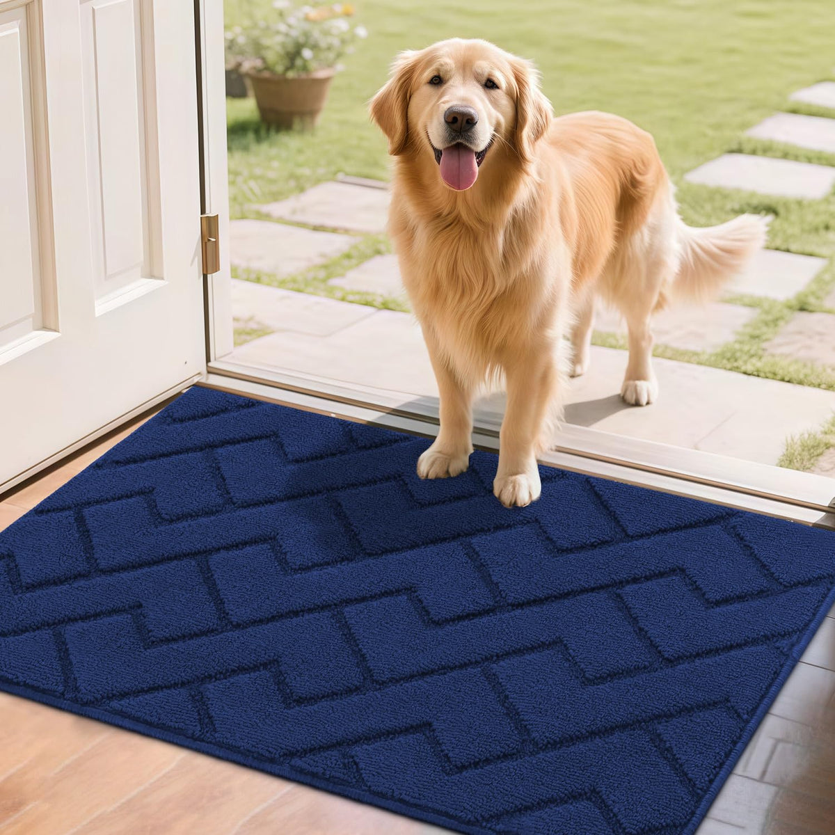 hicorfe indoor doormat front door with non-slip backing keeps floors clean