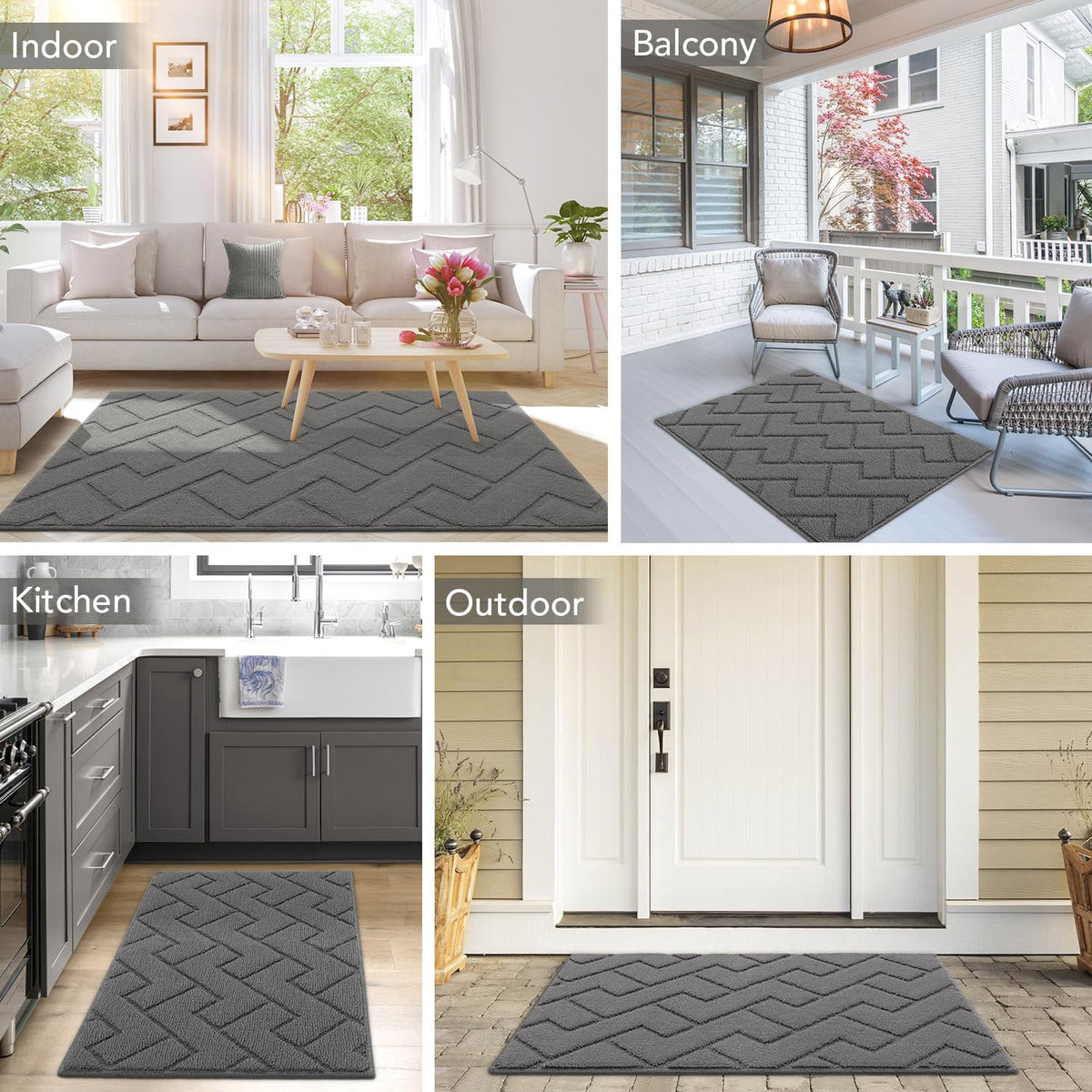 hicorfe indoor mat grey durable for all-weather entryways.