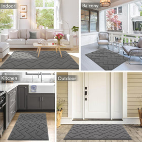 hicorfe indoor mat grey durable for all-weather entryways.