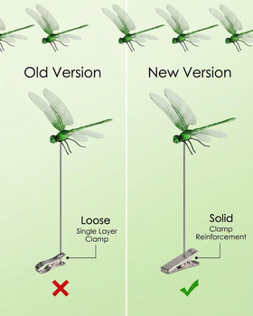 Hideno Dragon Fly Clip colorful ornament enhances yard and balcony views.