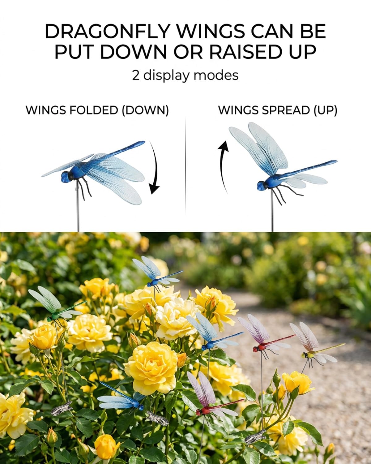 Hideno Dragon Fly Clip attached to a pole for charming focal point.