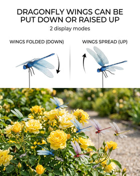 Hideno Dragon Fly Clip attached to a pole for charming focal point.