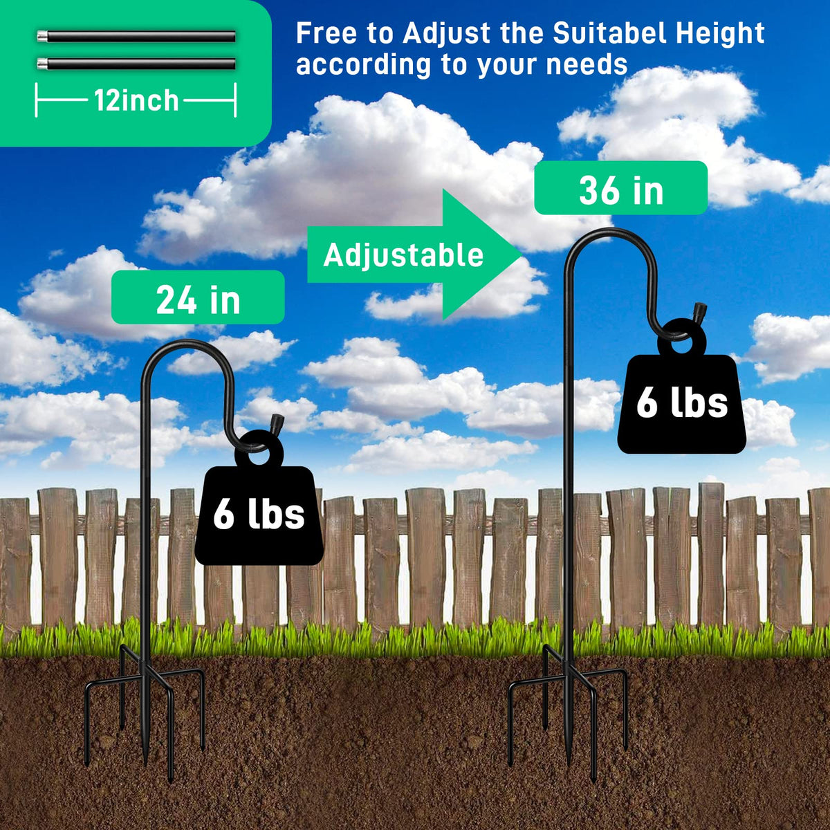 HIEDUYT outdoor plant hanger securely holds hanging plants.