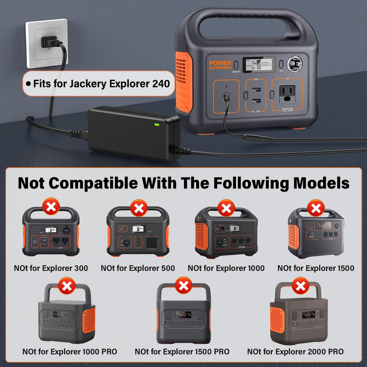 HIENADTOR 19V 3.42A 65W output powers compatible stations safely.