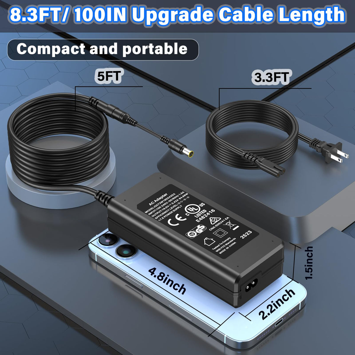 HIENADTOR compact replacement cord keeps your kit organized.
