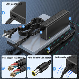 HIENADTOR two-prong US plug supports safe operation.