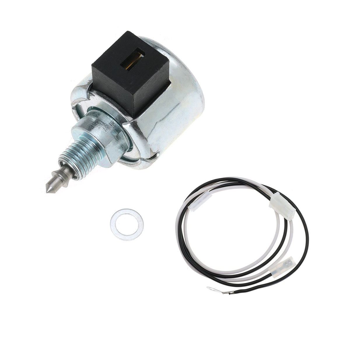 HiFeedor fuel shut-off solenoid front view for quick engine shutdown and easy installation.