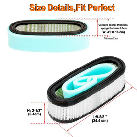 HIFROM 398825 air filter top view highlighting dimensions