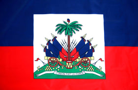 High Supply Haiti flag 3x5 brass grommets enable secure mounting on poles or walls.