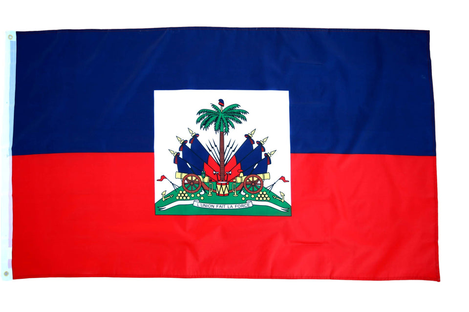 High Supply Haiti flag 3x5 outdoor display highlights patriotic pride for homes and outdoor venues.