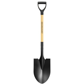 HIGHLIGHT 41-inch round-point shovel with D-handle for digging and edging.