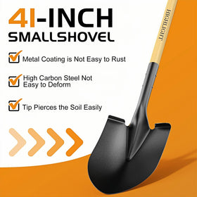HIGHLIGHT all-season shovel stored in car trunk for emergencies.