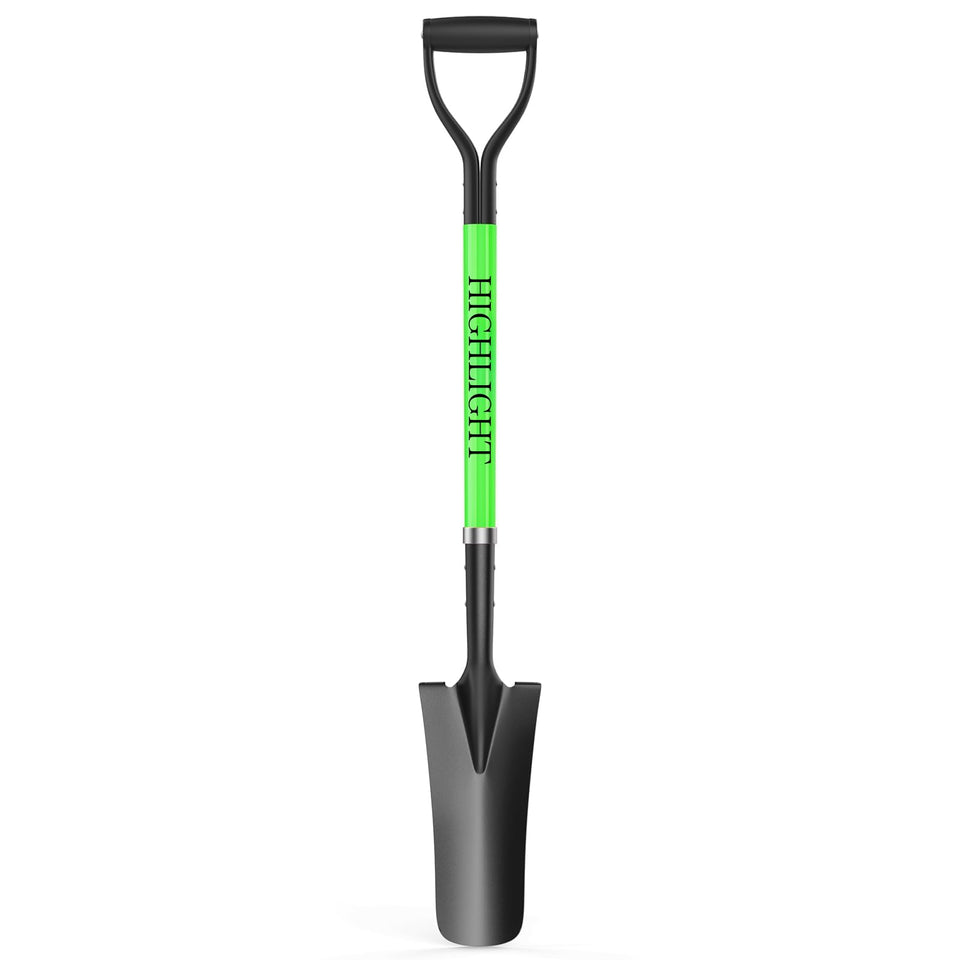 HIGHLIGHT Spade Shovel 45-inch D-grip for precise transplanting and effortless digging