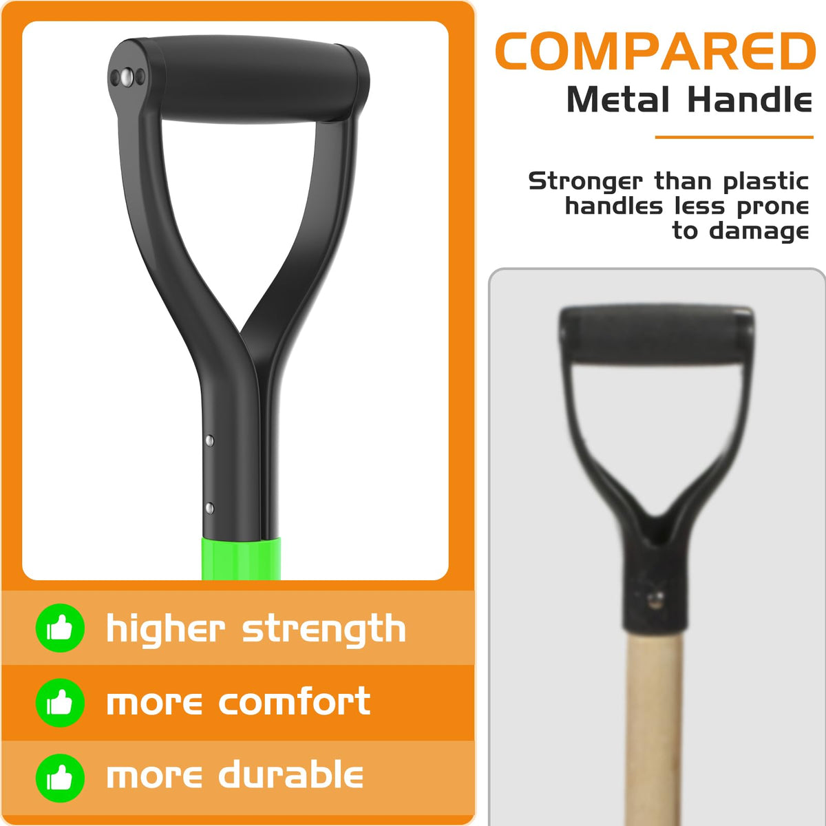 HIGHLIGHT Spade Shovel fiberglass-handle offers weather resistance and sturdy performance
