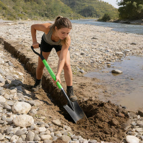 HIGHLIGHT Spade Shovel narrow-blade design concentrates pressure for easier ground entry