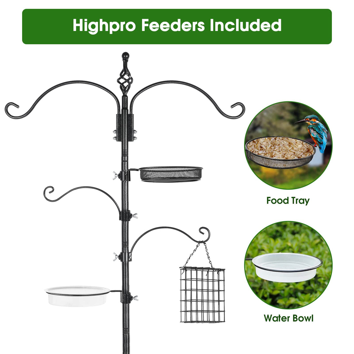 Highpro 5-prong anchor base provides extra grip and wobble resistance.