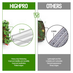 Highpro bed with 0.7mm galvanized steel highlighting durability and rust resistance