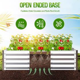 Highpro raised bed open-base design illustrating drainage and root air circulation