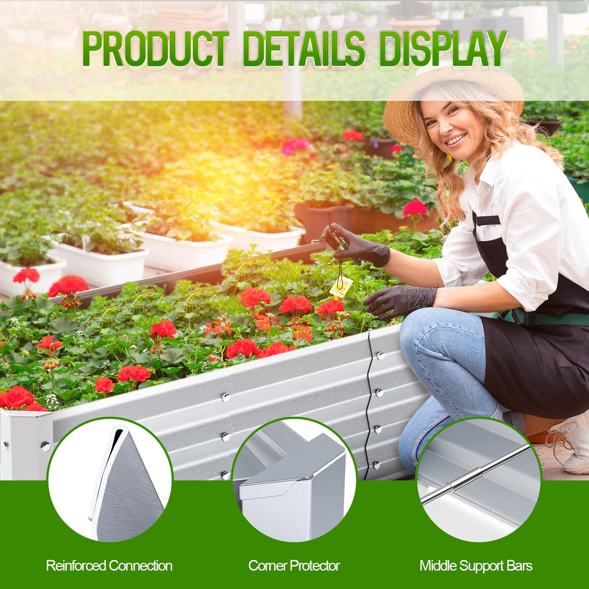 Highpro 4x2x1ft planter ready for vegetables and herbs outdoors