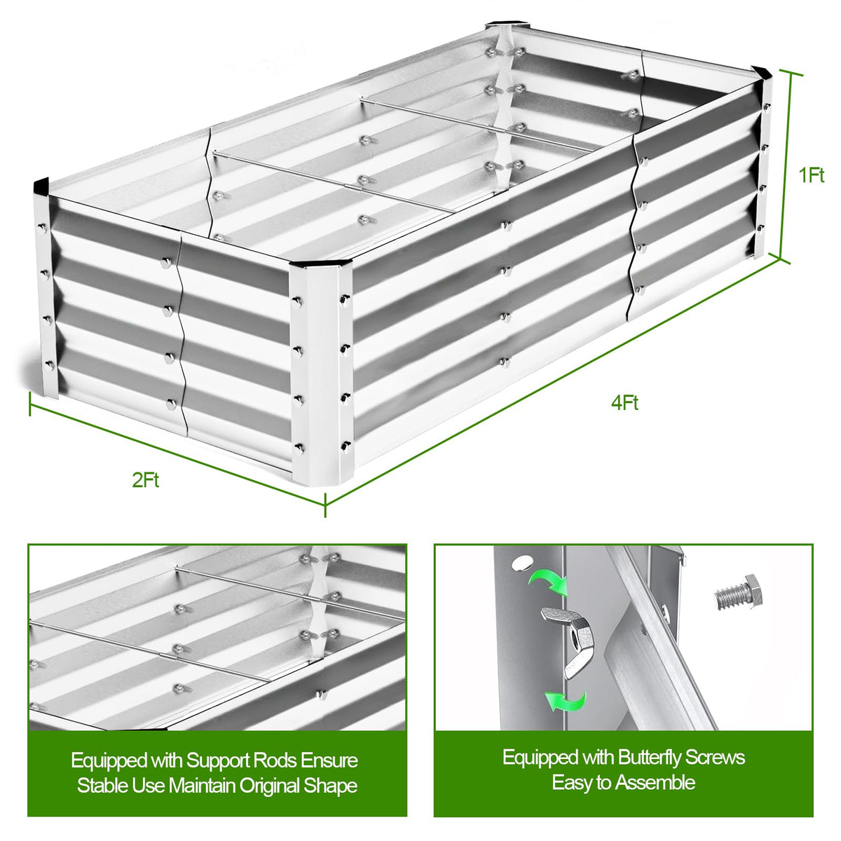 Highpro galvanized bed set up in an outdoor garden environment
