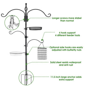 Highpro heavy-duty hooks support feeders, planters, and decor with strength.