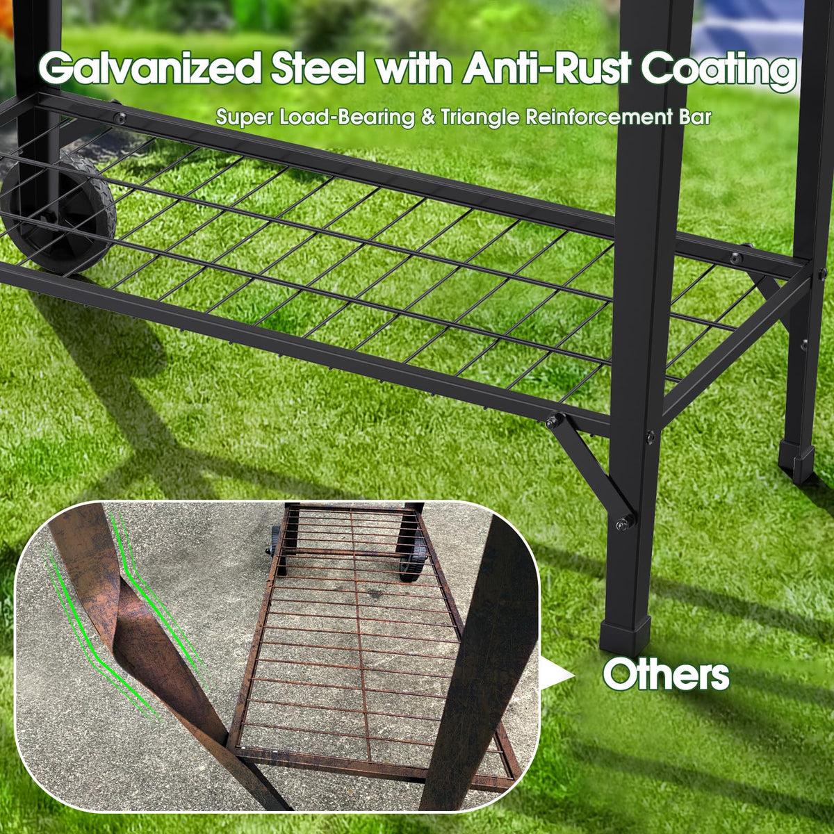 Highpro durable galvanized steel frame with rust-resistant coating