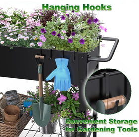 Highpro storage shelf and hooks for organizing pots and tools