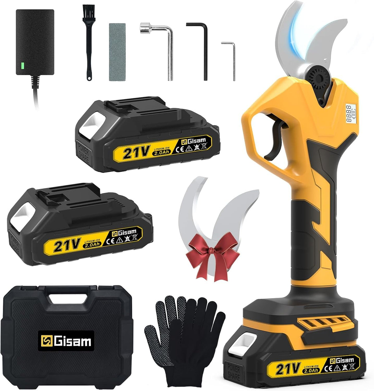 highsam electric pruning shears with LCD display for precise pruning and battery insight