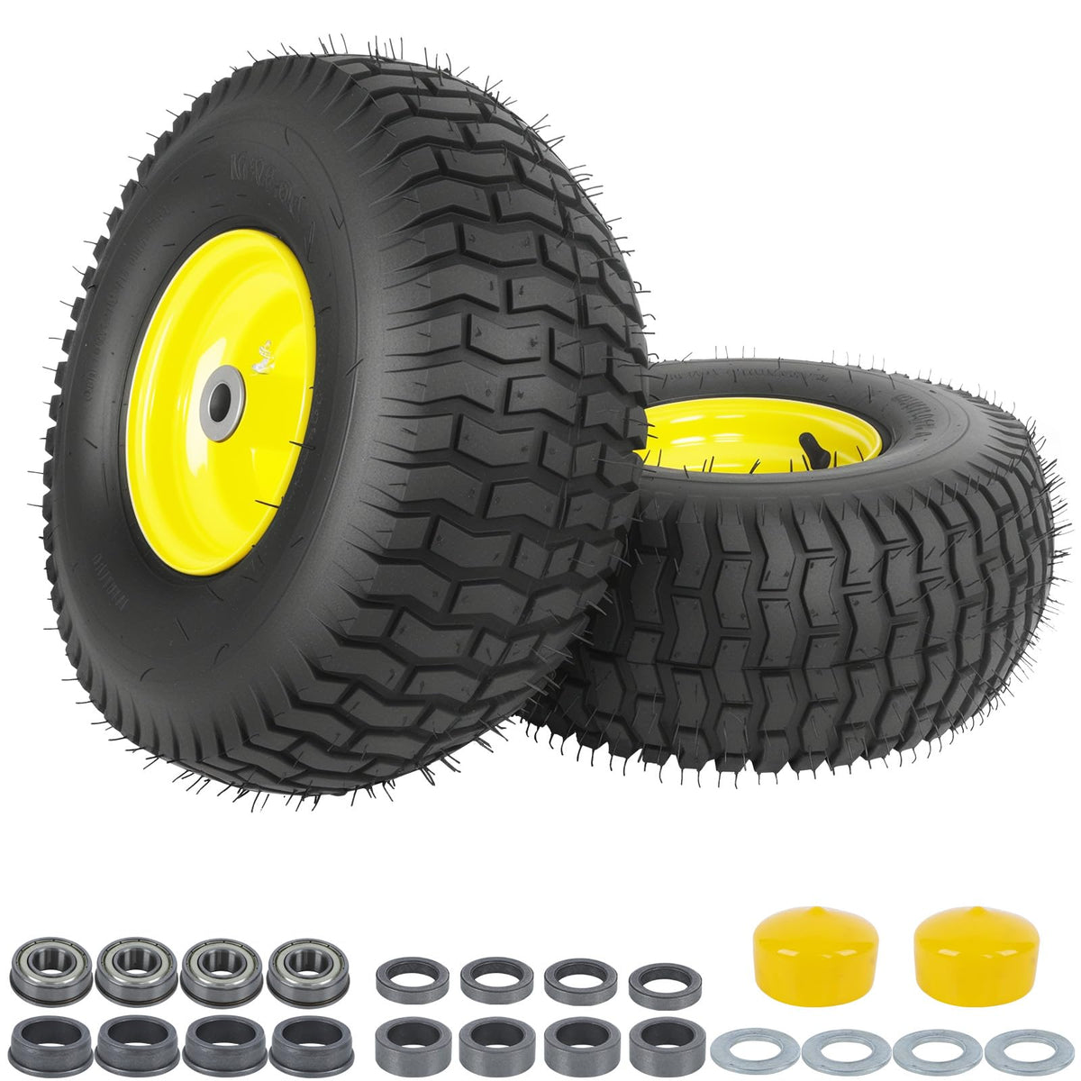 Hightall tubeless lawn mower tire exterior demonstrates puncture resistance.