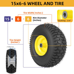 Hightall Turf-V tread pattern provides grass-friendly traction.
