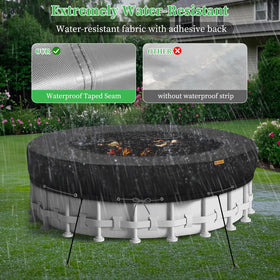 HIGHTQURO 12ft round pool cover fits above-ground pools for versatile use.