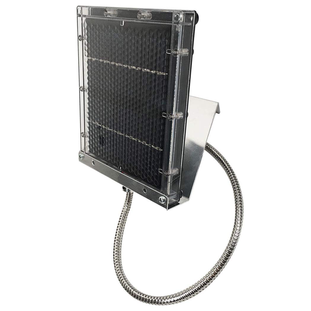 Highwild 12V solar panel charger stainless steel flex-conduit protecting wires outdoors