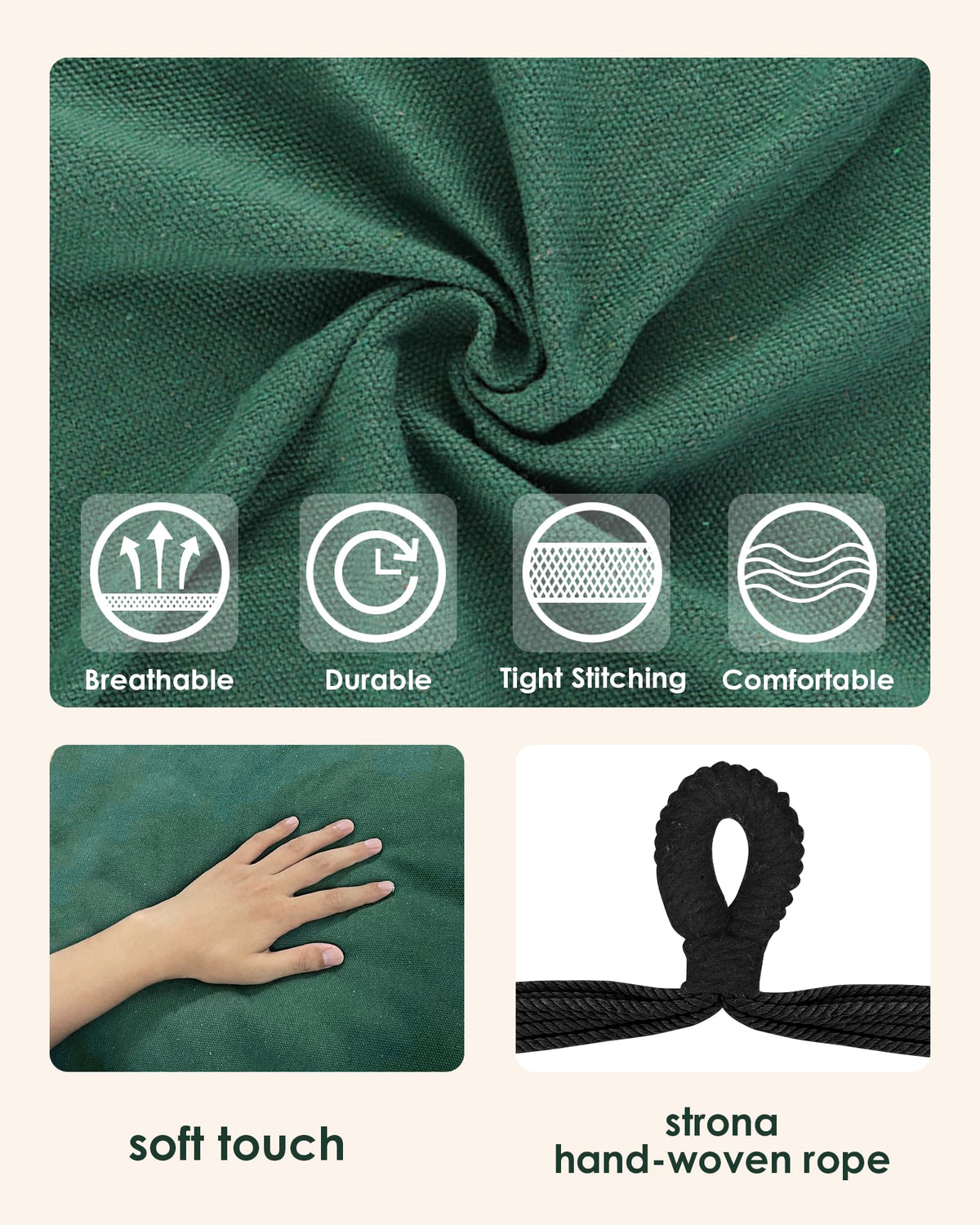 Highwild hammock chair anti-slip rings prevent rope slippage for safety