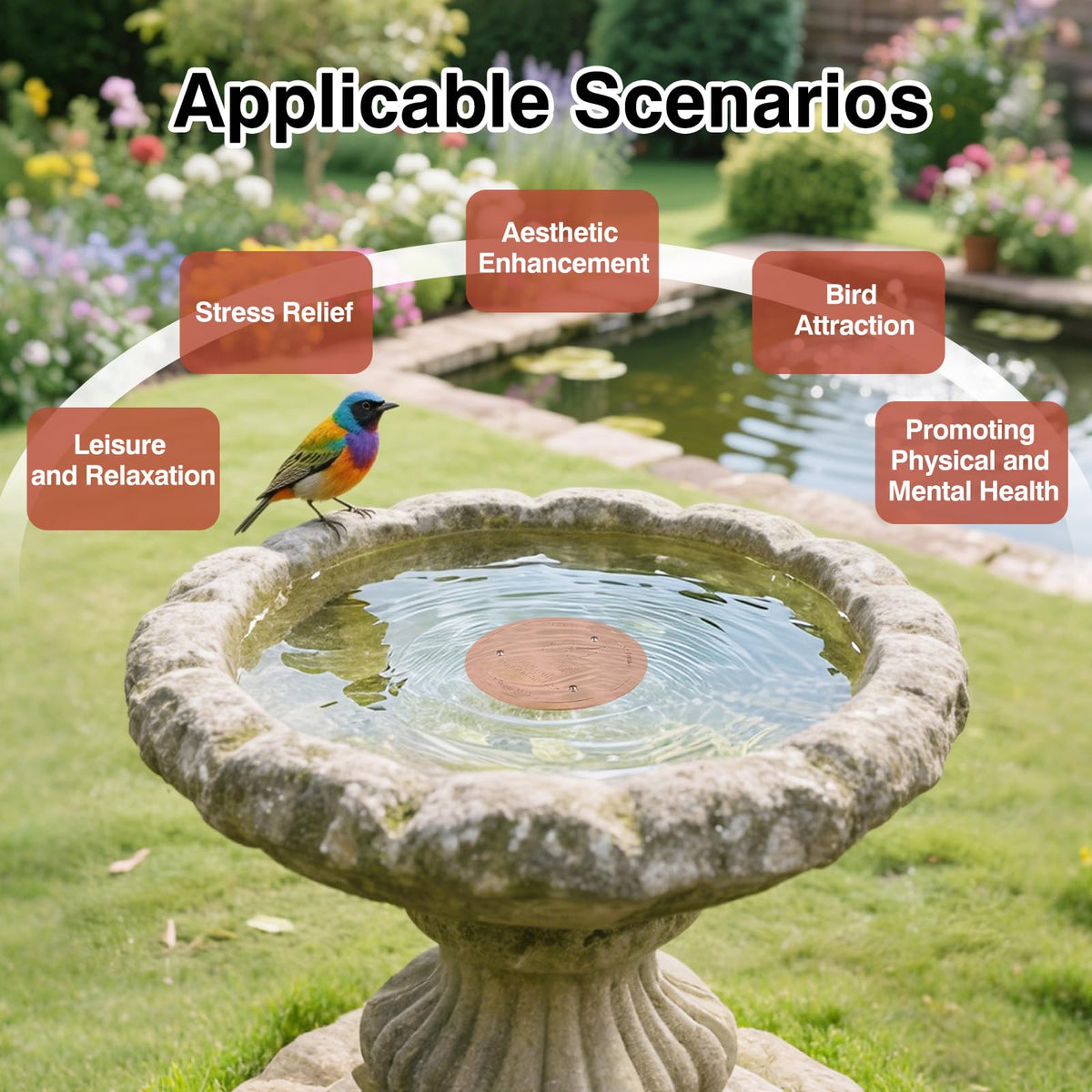 HIGHYEAH all-weather performance suits year-round use in bird baths.